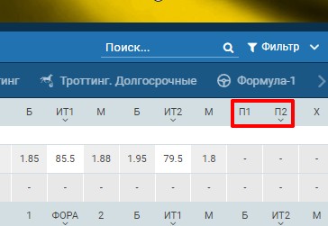 что означает п2 и п1 в тотализаторе